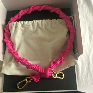 Loewe Pink Braided Shoulder Strap / calf leather